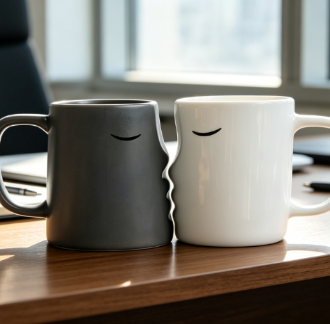 Kissing Couple Mug Set for Wedding, Engagement, Valentine’s Day, His and Hers, Mr and Mrs - Image 2