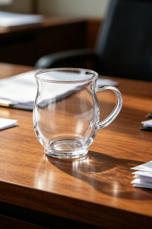 Heat-Resistant Glass Mug, 11.2oz, Microwave & Dishwasher Safe