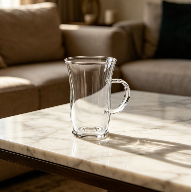 Heat-Resistant Glass Mug, 8.5oz