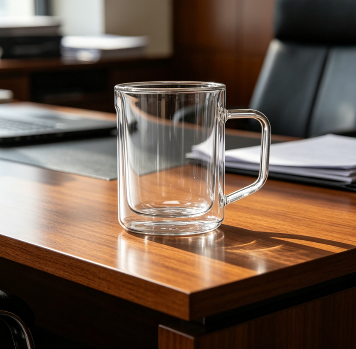Set of 2 Clear Glass Mugs - Image 2
