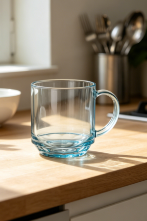 Unbreakable Glass Mug, 9.1oz, Microwave & Dishwasher Safe, for Children, Outdoors, Blue