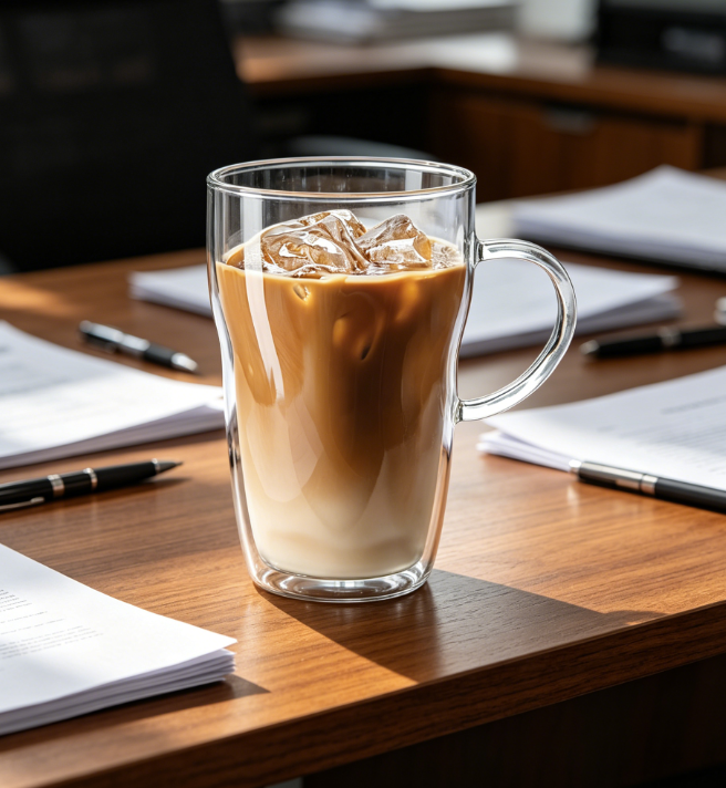 Heat-Resistant Glass Mug, 15.2oz, Microwave & Dishwasher Safe