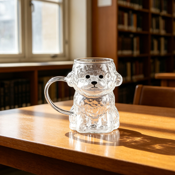 Large Die-Cut Glass Mug, 12.8oz, Toy Poodle Design, for Birthday or New Year - Image 2