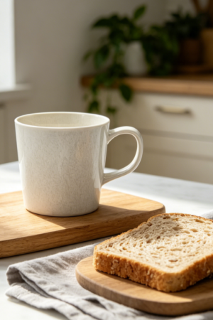 Large 11.8oz Natural Color Ceramic Mug, Lightweight, Dishwasher & Microwave Safe, Ivory White