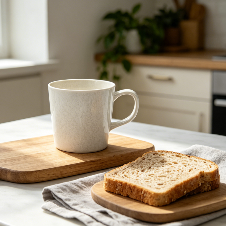 Large 11.8oz Natural Color Ceramic Mug, Lightweight, Dishwasher & Microwave Safe, Ivory White