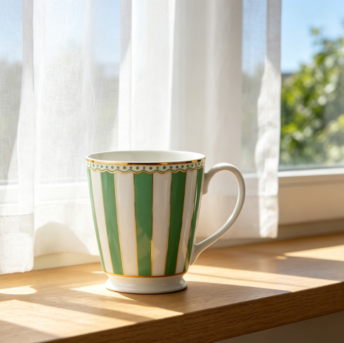 13oz Fine Porcelain Mug, Apple Green